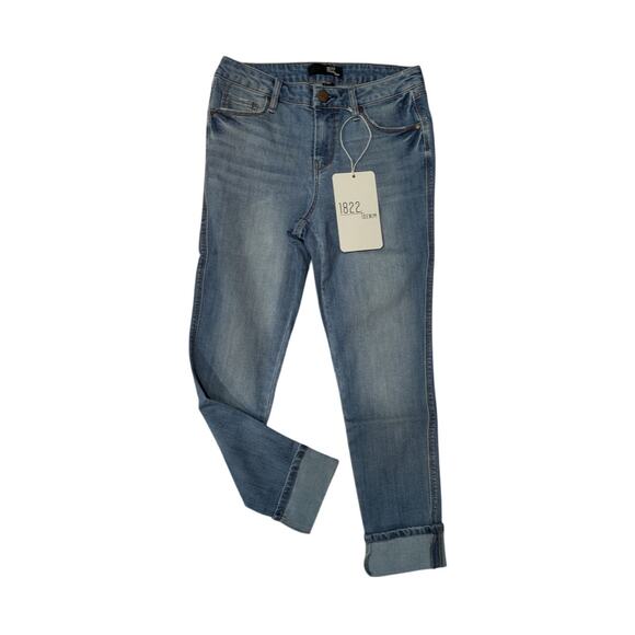 1822 Denim Vintage Cuff Jean in Isabelle. Ankle skinny. Blue. Petite Size 4P/27P - Picture 1 of 5